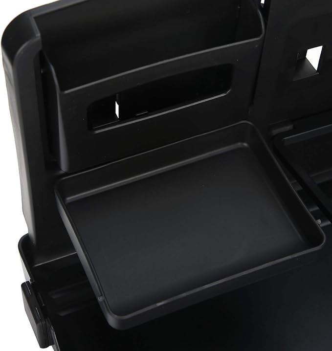 Car Food Tray Multi Functional Portable Folding Car Vehicle Seat Food Meal Snack Tray with Cup Holders and Storage Pocket for Travel Road Trips Plastic Compact Size