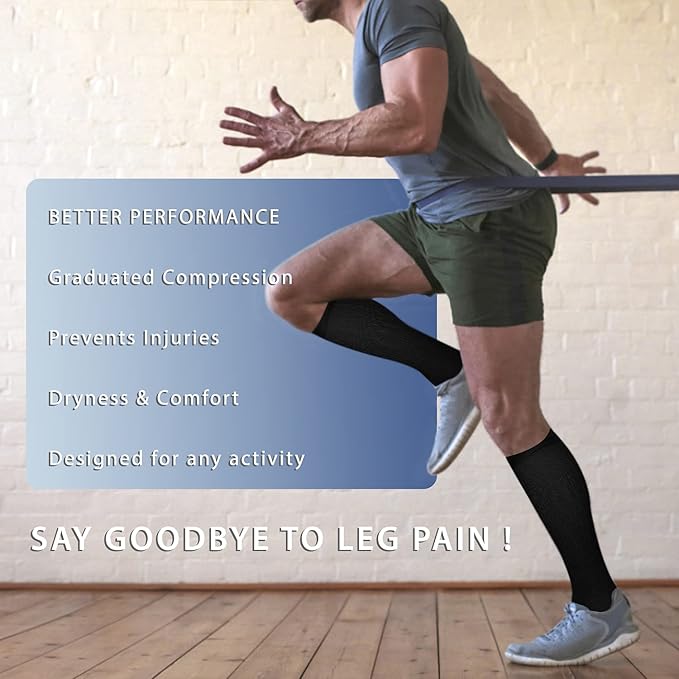 Copper Compression Socks 15-20 mmHg for Men & Women 8 Pairs – Circulation Support for Nurses, Travel, Running, Hiking, Soccer