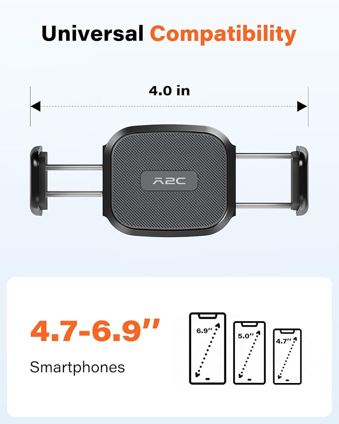 A2C Flexible Phone Holder for Treadmill, Peloton, Stroller, Shopping Cart, Desk, Portable Gooseneck 16.5” Long Arm Phone Mount for 4.7”-6.9" Smartphones