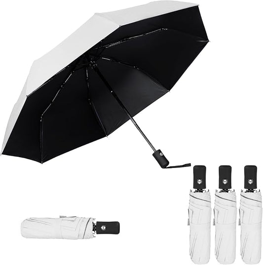 Kajaia 4 Pack Umbrellas Compact Windproof, Automatic Open and Close Folding Rain Umbrella Collapsible for Men Women Travel