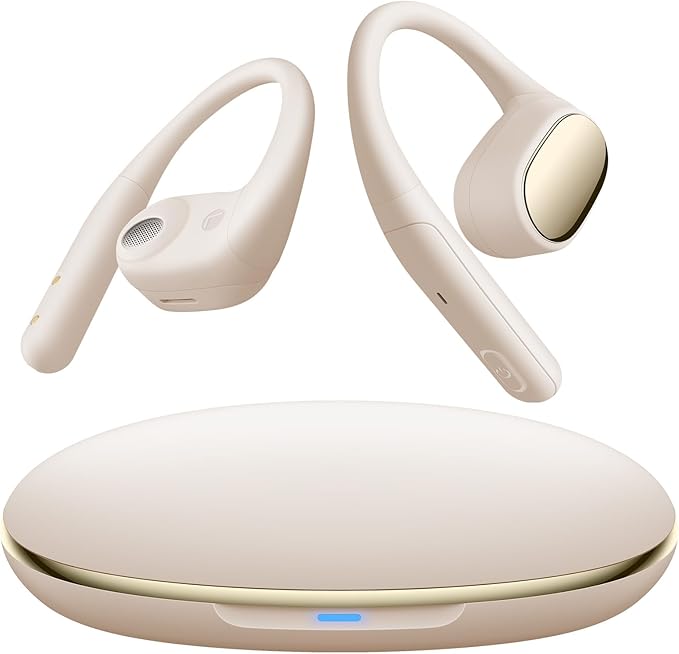Open Ear Bluetooth Earbuds, Wireless 5.4 Headphones with 60H Playtime, Light Earhook Sport Earphones, IPX7 Waterproof Open-Ear Design for Running & Workouts, Ivory