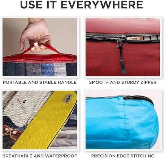 Large Packing Cubes for Suitcases - 5 Pcs set of Packing Cubes for Travel Carry on Suitcase Organizer Bags - Travel Cubes Organizer Bags for Luggage