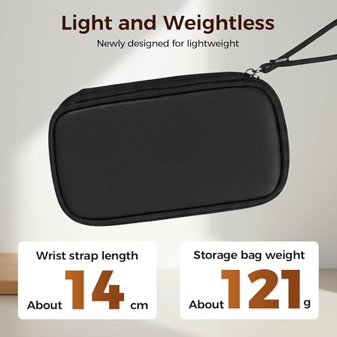 Qeuxv 2026 Travel Cable Organizer Pouch, Electronic Accessories Carry Case, Portable Waterproof Double Layers All-in-One Storage Bag for Cable, Charger, Mobile phone, Headphones (Black)