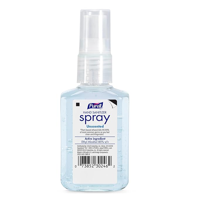 PURELL Advanced Hand Sanitizer Spray, Unscented, 2 fl oz Travel-Size Spray Bottle (Pack of 6) – 2023-04-EC