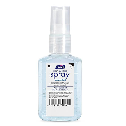 PURELL Advanced Hand Sanitizer Spray, Unscented, 2 fl oz Travel-Size Spray Bottle (Pack of 6) – 2023-04-EC