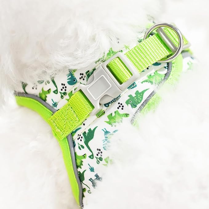 Step in Dog Harness and Leash Set, Flower Adjustable Easy Walk Puppy Harnesses, Soft Mesh Pet Vest Harness Small Size Dog Adjustable No Pull Dog Harness for Small Dogs and Cats(Bee, XS)