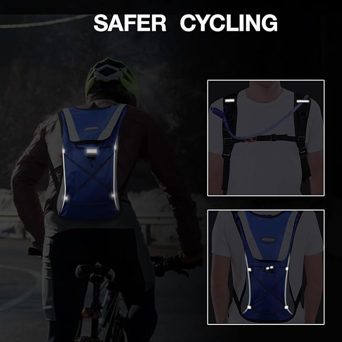 KUYOU Running Hydration Vest - Lightweight Insulated Hydration Backpack with 2L Water Bladder, Adjustable Chest Straps and Reflective Water Backpack for Trail Running Marathon Race Hiking Cycling