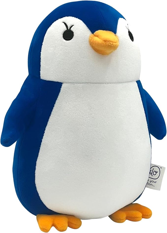 Belkvilo.2 in 1 Plush Penguin and Pillow Travel. Kids Travel Neck Pillow (Small Size 9 in) Color King Blue Soft & Supportive for Airplane, Car & Stroller Age 3, Made Extra Soft Short Plush