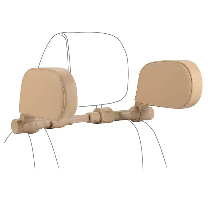 Car Headrest Pillow, Roadpal Adjustable Sleeping Headrest for Car Seat, Head Neck Support Rest Pillows for Kids Adults Travel, Fits ONLY Seats with 2 Metal Rods, PLS Check Before Purchase