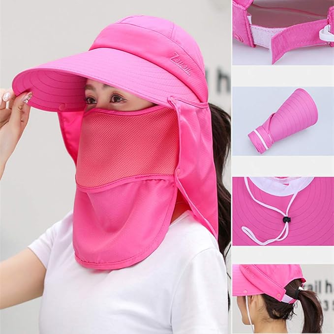 Outdoor UPF 50+ UV Sun Protection Waterproof Breathable Face Neck Flap Cover Folding Sun Hat for Men/Women