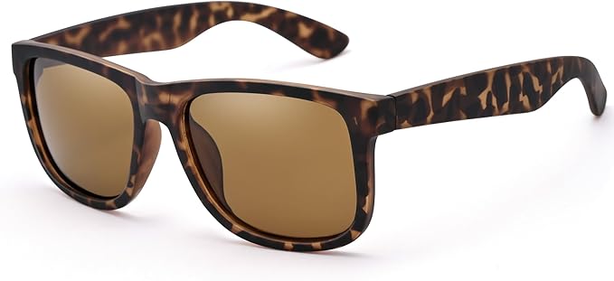UV400 Polarized Sunglasses Men Women, Classic Square Lightweight Shades, Anti-Glare HD Trendy Sunnies for Leisure