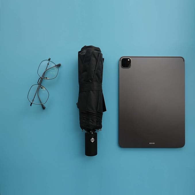 BAODINI Small UV Protection Travel Umbrella Compact for Rain and Sun UPF 50+ Windproof Portable 42 inch Umbrella for Women and Men