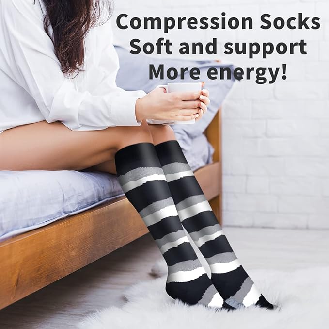 Copper Compression Socks for Women and Men(6 Pairs)-Best Support for Running, Athletic, Nursing, Travel