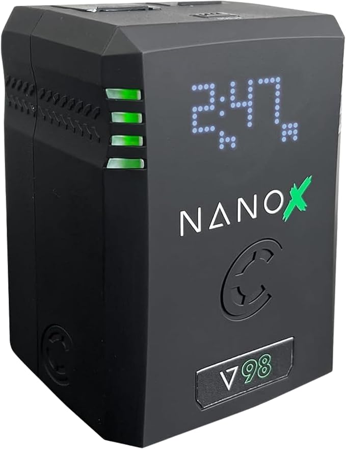 Core SWX NANO-V98X 98Wh Micro V-Mount Battery – Compact Lithium-Ion Pack with USB-C PD Input/Output, USB-A, P-Tap, 10A Load, 3.9hr Runtime (25W), for Cameras & Production Gear