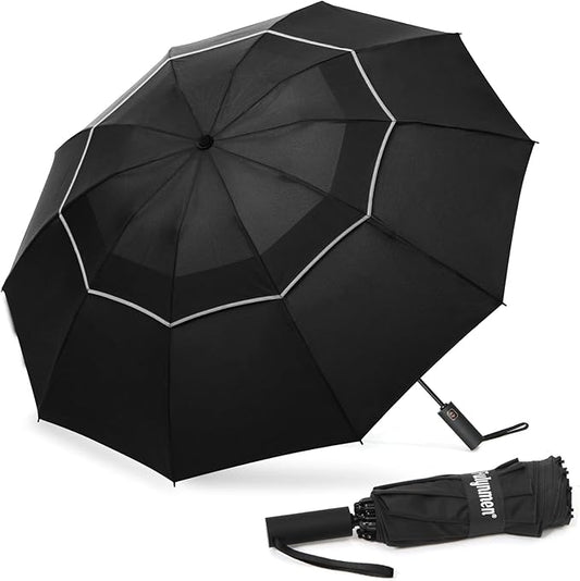 62/54/46 Inch Umbrellas for Rain Large Travel Compact Golf Umbrella Inverted Windproof Double Canopy 10 Ribs Automatic Open/Close UPF50+ Sun UV Protection