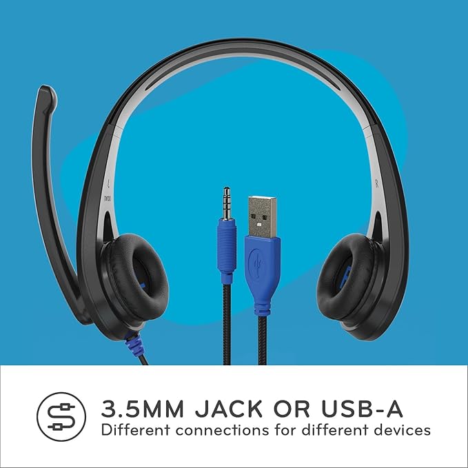 ThinkWrite Technologies / TWT Audio Ergo, TW120 | Premium On-Ear Wired Headset with Noise Reducing Microphone (USB-A Connection)