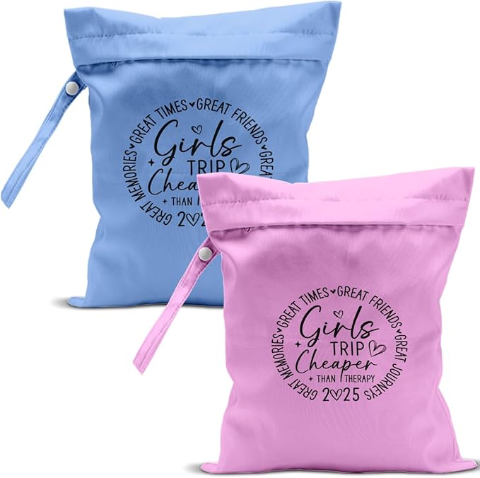 2Pcs Girls Trip Gifts Wet Dry Bag, Beach Wet Bag Favors, Aloha Bags Sunscreen Bags Swimsuit Toiletry Travel Essentials For Women, Beach Travel Gym Laundry bags for Dirty Diaper Swimsuit Gifts