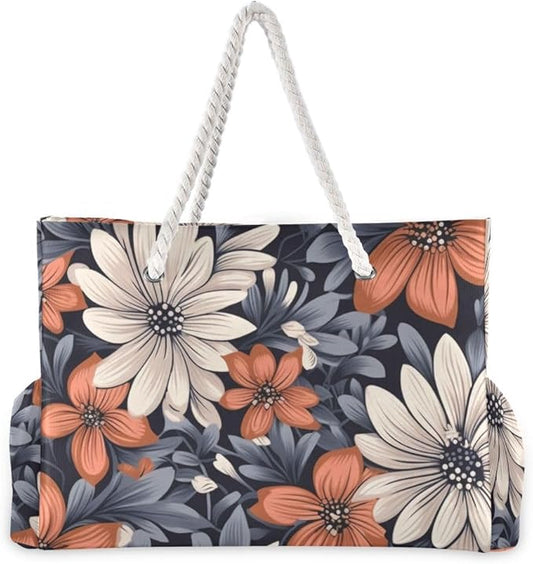 senya Large Beach Shoulder Bags Canvas Tote Water Resistant for Gym Travel Daily