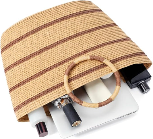 Beach Bags for Women Straw Tote Bag Summer Beach Bag Large Woven Straw Tote for Vacation Holiday
