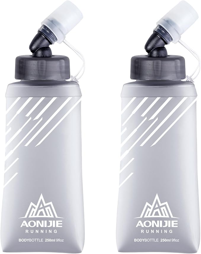 Azarxis TPU Soft Flask Collapsible Water Bottles BPA-Free 250ml 350ml 500ml 600ml for Hydration Vest Pack Running Hiking Cycling Climbing