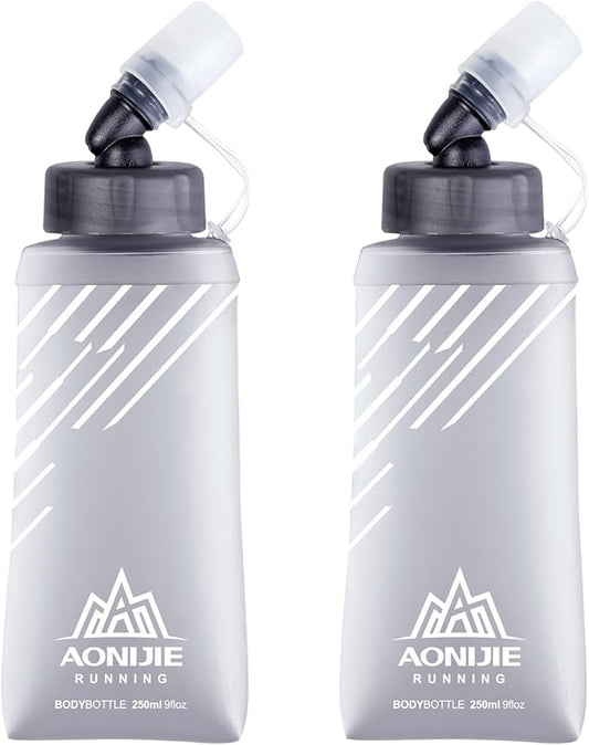 Azarxis TPU Soft Flask Collapsible Water Bottles BPA-Free 250ml 350ml 500ml 600ml for Hydration Vest Pack Running Hiking Cycling Climbing