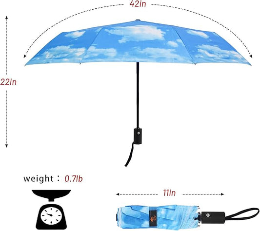 SY COMPACT Umbrella Automatic Travel Waterproof Light Folding Umbrellas Easy Carry for Women and Men
