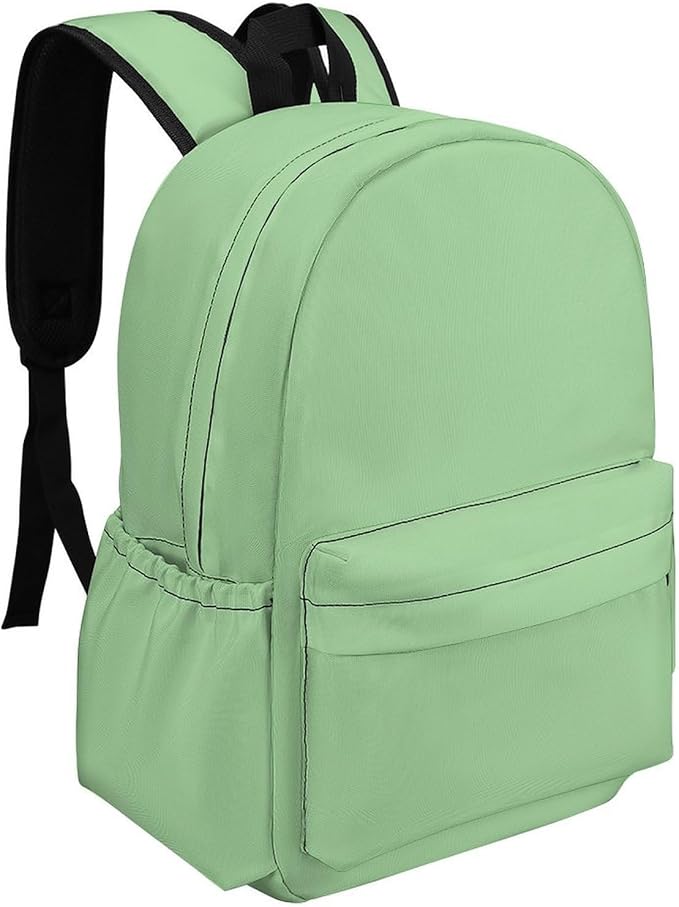 Pale Luxury Green Backpack Adult Travel Daybag for Women Men College Backpack for Vacation Hiking Camping Bag
