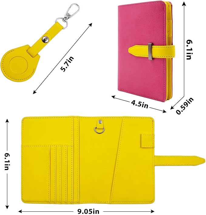 Deziliao Passport wallets, Mulit-purpose RFID Blocking Passport Holder AirTag Wallet, Travel Wallet（Pink）