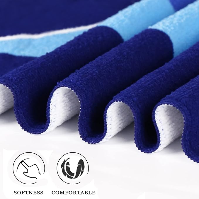 Genovega 2 Packs Oversized Beach Towel Set 36 x 72 in Large Big Pool Camping Swim Clearance Soft Towels Travel Essentials Accessories Must Haves Vacation Adult Necessities Gifts Clownfish Shark