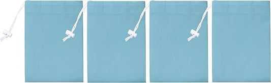 Urban Villa Laundry Bag Canvas|Dirty Clothes Travel Laundry Bag|Machine Washable|Reusable College Hostel Hamper Liner Bag for Garments Delicates Drawstring Closure 4 Pack Aqua Color|Size 28X36 Inches