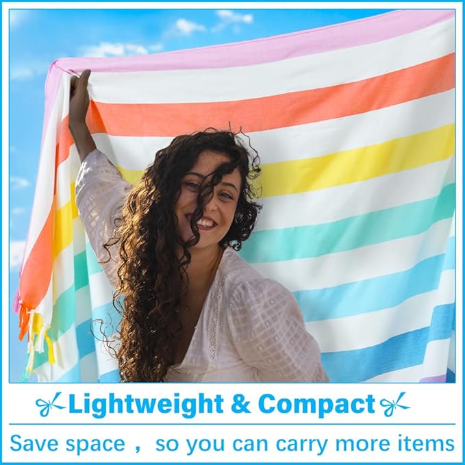 Oversized Turkish Beach Towel Blanket XXL Cotton Sandproof Towels Boho Woven Extra Large Big Sand Free Giant Throw Blankets Huge Quilt XL Picnic Camping Necessities Cloud for Adult Gifts