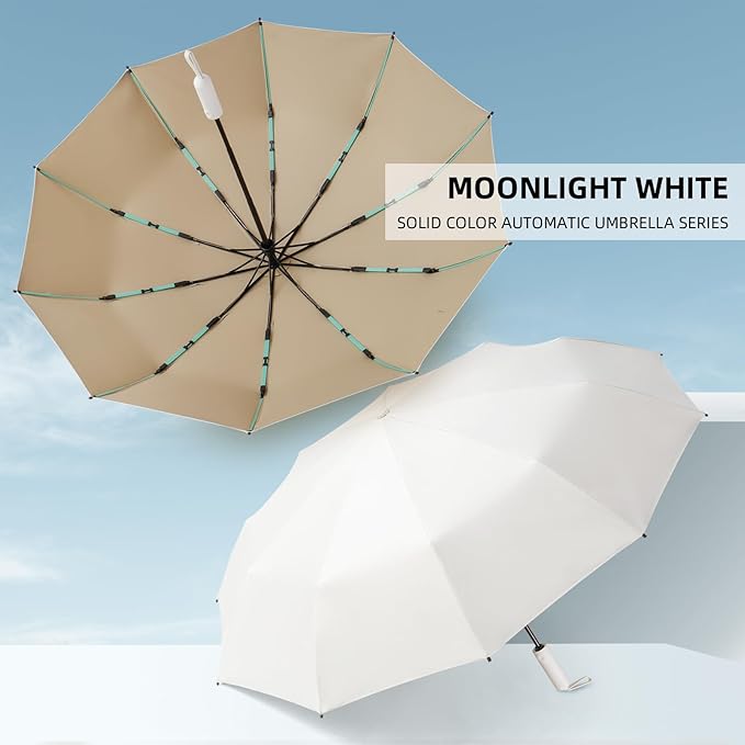 Folding Umbrella Anti-UV Compact Durable Folding Umbrella Auto Open Close Windproof Travel Umbrella Premium Grip Fits Backpack