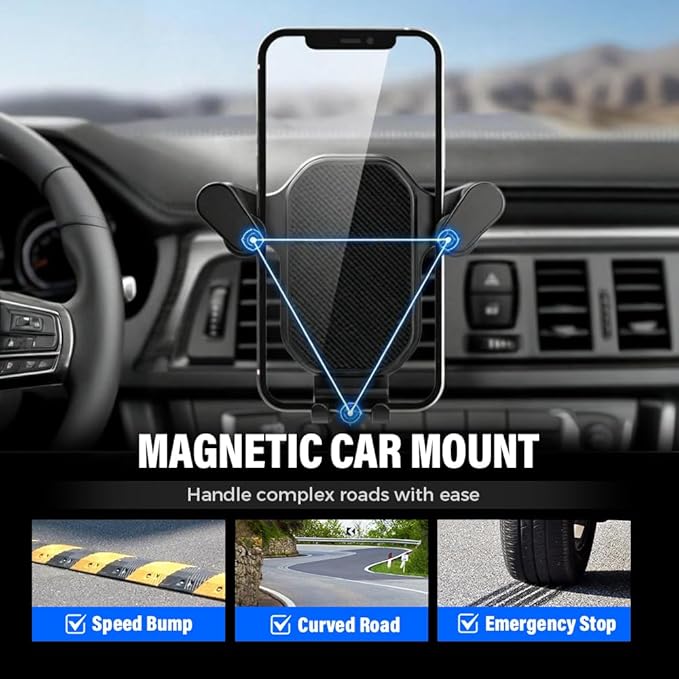 PVZXR Air Vent Car Phone Mount Holder,2026 New Wider Clamp & Metal Hook Car Phone Holder Vent [Thick Cases Friendly] Phone Holders for Your Car Mount Automobile Hands Free Cradle Air Vent (A-1PCS)