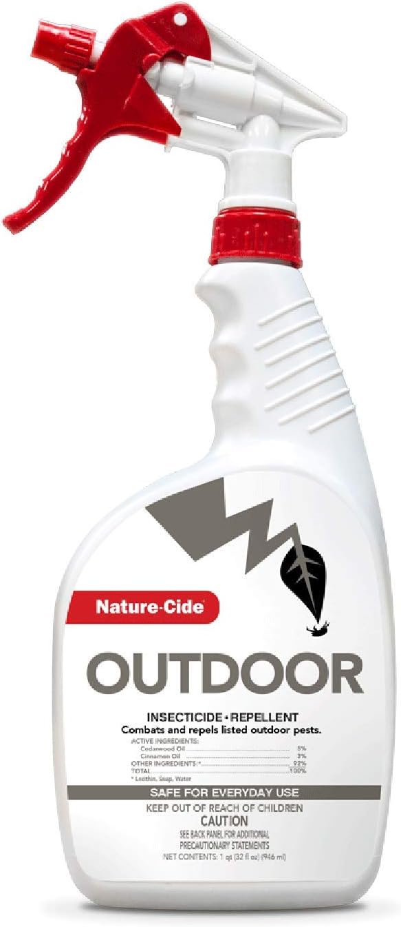 Nature-Cide Outdoor. Insecticide and Repellent. All Natural Pest Repellent, Roach, Spider, Mosquito and Ant Spray to Keep Your Home Safe. No Strong Odor. 32 oz