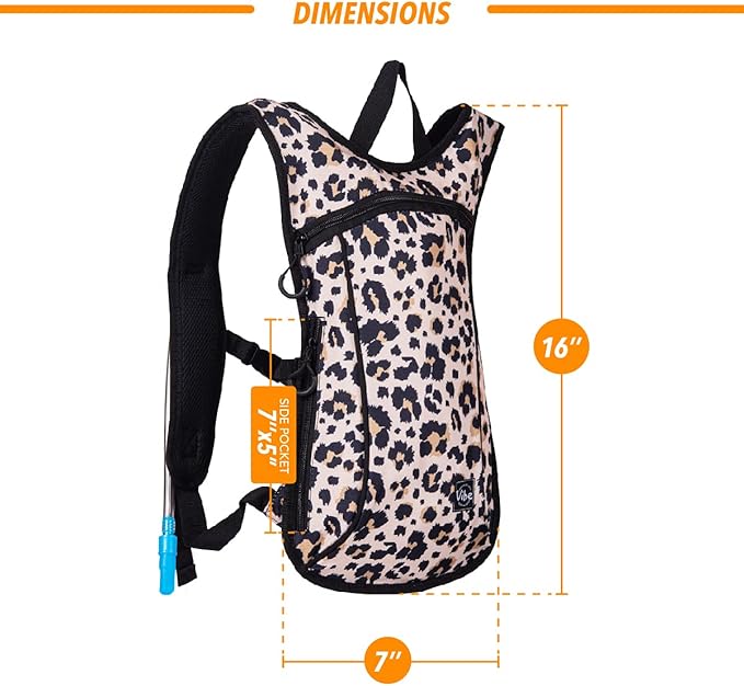 Vibe Festival Gear Hydration Pack Backpack with 2L Water Bladder for Women, Men, Teens, Kids - Hydropack Hydro Sports, Outdoor, Running, Camping, Hiking, Festivals, Raves