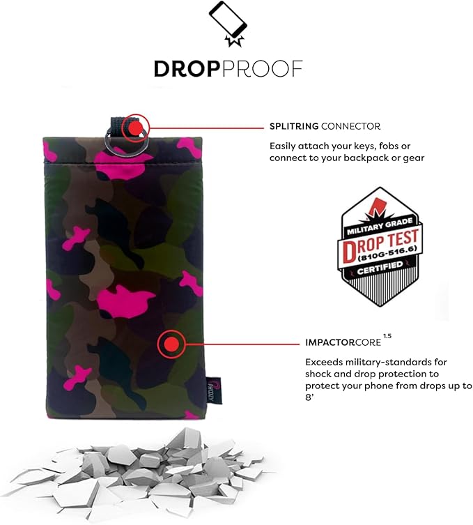 PHOOZY Apollo II Thermal Phone Case Cold Weather Insulated Pouch | Extends Battery Life 4X | NASA Tech Skiing Snowboard Accessories | Military Grade | Large - Pink CAMO
