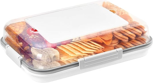 Food storage container with transparent lid Portable travel cheese board Housewarming gift Kitchen cutting board with vegetable tray Snack and fruit platter for entertaining guests