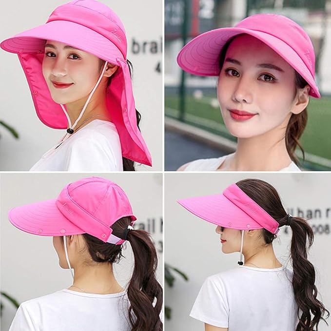 Outdoor UPF 50+ UV Sun Protection Waterproof Breathable Face Neck Flap Cover Folding Sun Hat for Men/Women