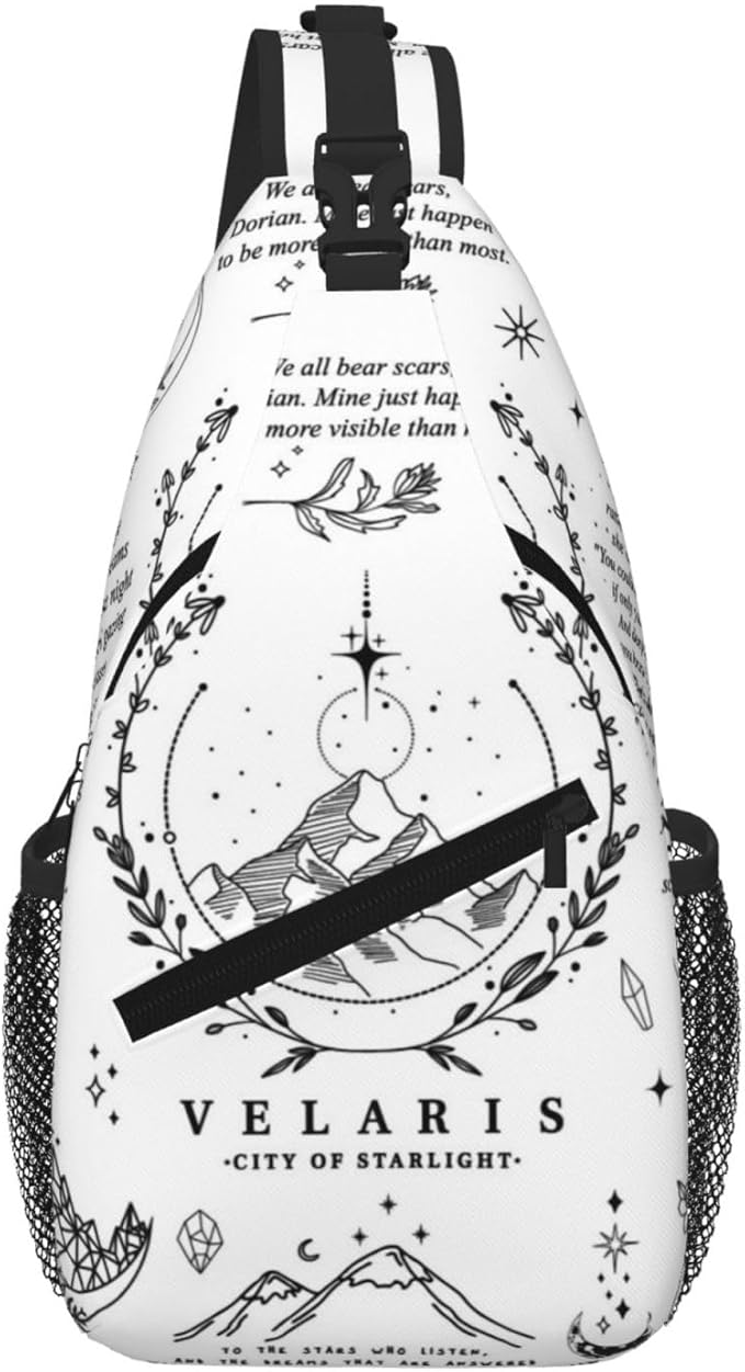 Velaris City Of Starlight Bookish Fantasy Crossbody Bag Trendy Sling Bag Bakpack Casual Chest Bags Daypack For Hiking Walking Travel Running(1)