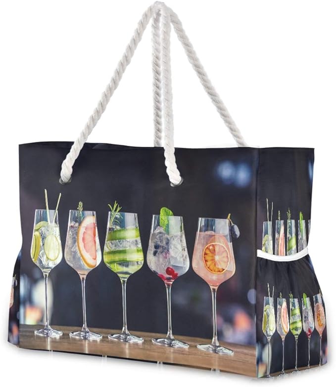 senya Large Beach Shoulder Bags Canvas Tote Water Resistant for Gym Travel Daily