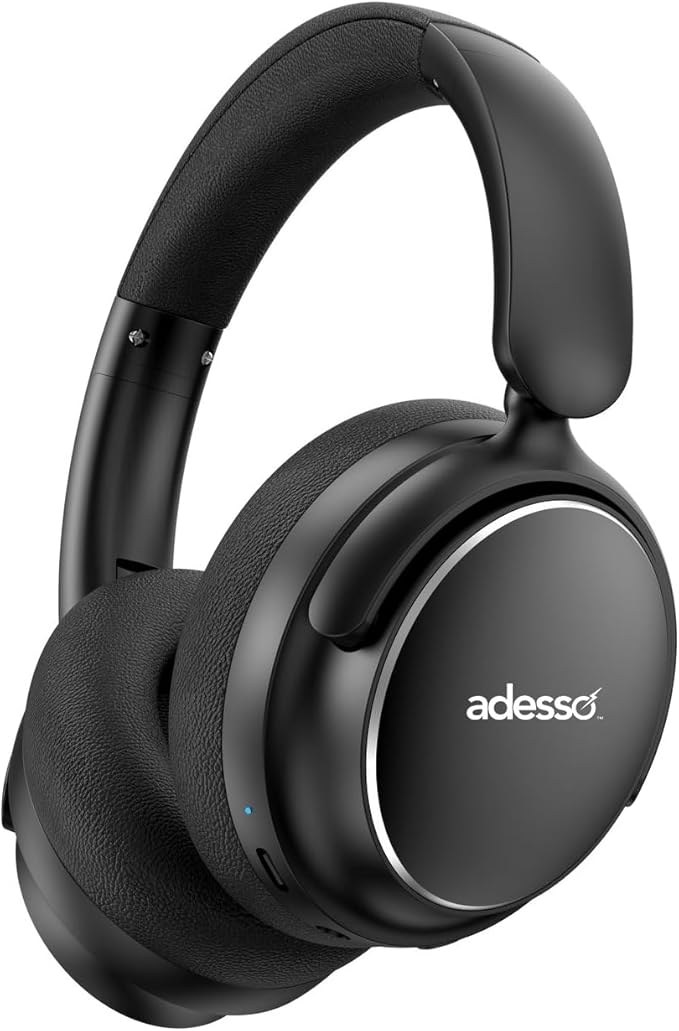 Adesso Xtream P800 Bluetooth Headphones with Active Noise Cancellation, Built-in Mic, 40H Battery, 3.5mm AUX, Foldable, for PC, Laptop, Mobile Devices