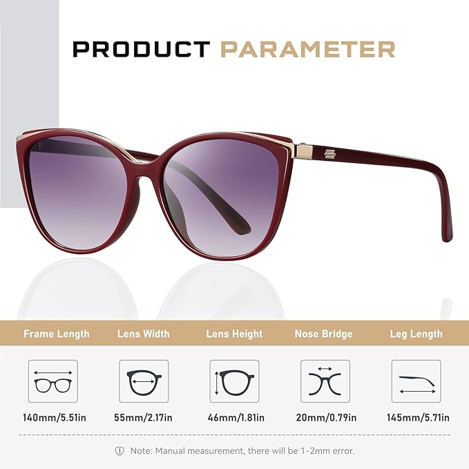 Trendy Cat Eye Sunglasses for Women Fashion Cateye UV400 Protection Glasses CL22017
