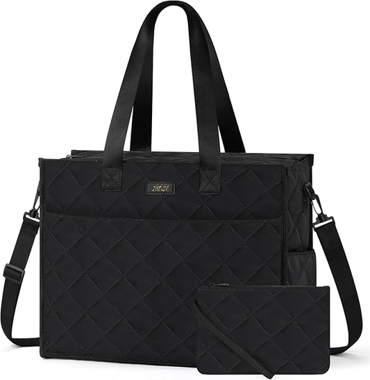 IBFUN Utility Tote Bag with 14/24 Pockets Zip Top Teacher Tote Bag for Teacher/Work Women