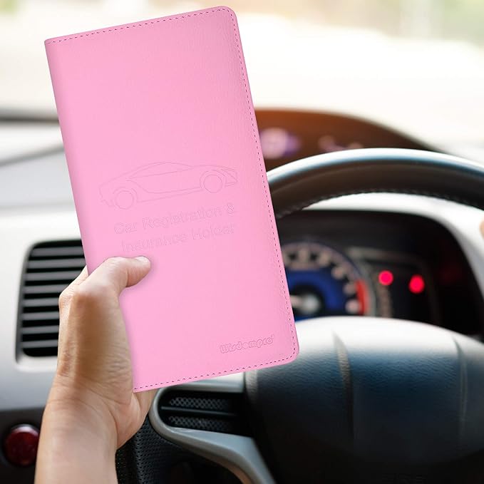 Wisdompro Car Document Holder Organiser, PU Leather Vehicle Insurance and Registration Holders Wallet Case for ID Card, Driving Licence, Key Contact Information Cards