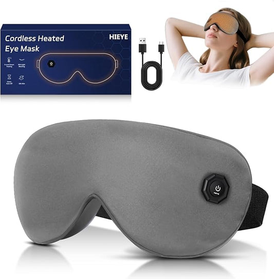 Cordless Heated Eye Mask for Dry Eyes, Electric Warm Compress for Fast Eye Relief, Rechargeable USB Heat Therapy Mask for Sleep, Blepharitis & Stye Treatment
