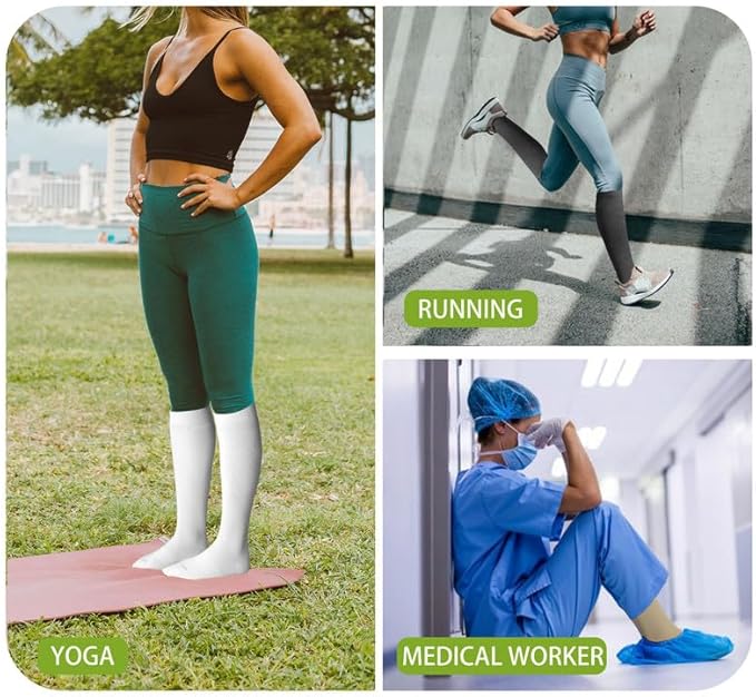 LEVSOX Viscose Made from Bamboo Compression Socks for Pregnant Women 20-30 mmHg Knee High Cute Mens Supports Socks for Travel