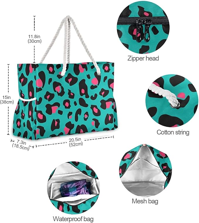 senya Large Beach Shoulder Bags Canvas Tote Water Resistant for Gym Travel Daily