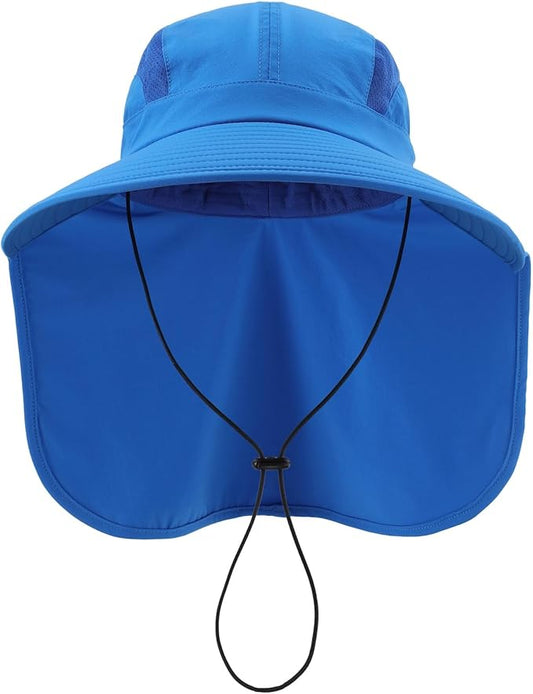 Home Prefer UPF 50+ Sun Hats for Men Women Wide Brim Fishing Hat with Neck Flap UV Protection Sunblock Safari Bucket Hat