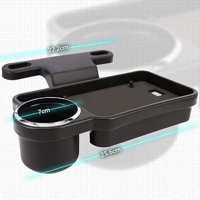 Oshotto Universal (FT-04) Foldable Car Auto Headrest Rear Back Seat Table Drink Food Cup Tray Holder (Black)