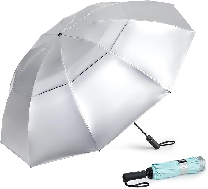 G4Free 42/46/54/62 Inch Large Golf Umbrella Compact Reverse Travel Umbrella 10 Ribs Windproof for Rain Double Canopy Automatic Open Close